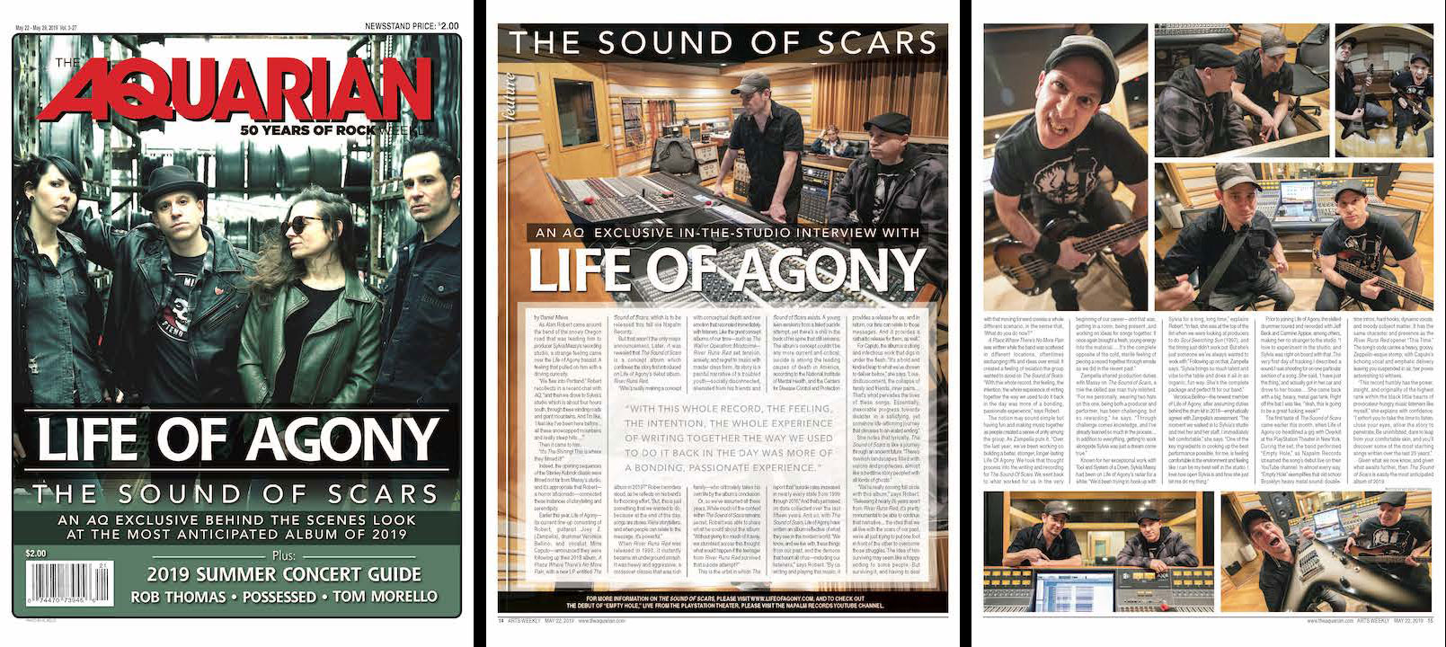 Aquarian Weekly Life of Agony The Sound of Scars In studio Report